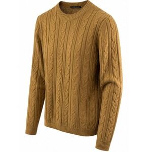 Love 83 Sweater Womens 2XL Cable Knit Mustard Yellow Pullover Regular Fit Modern